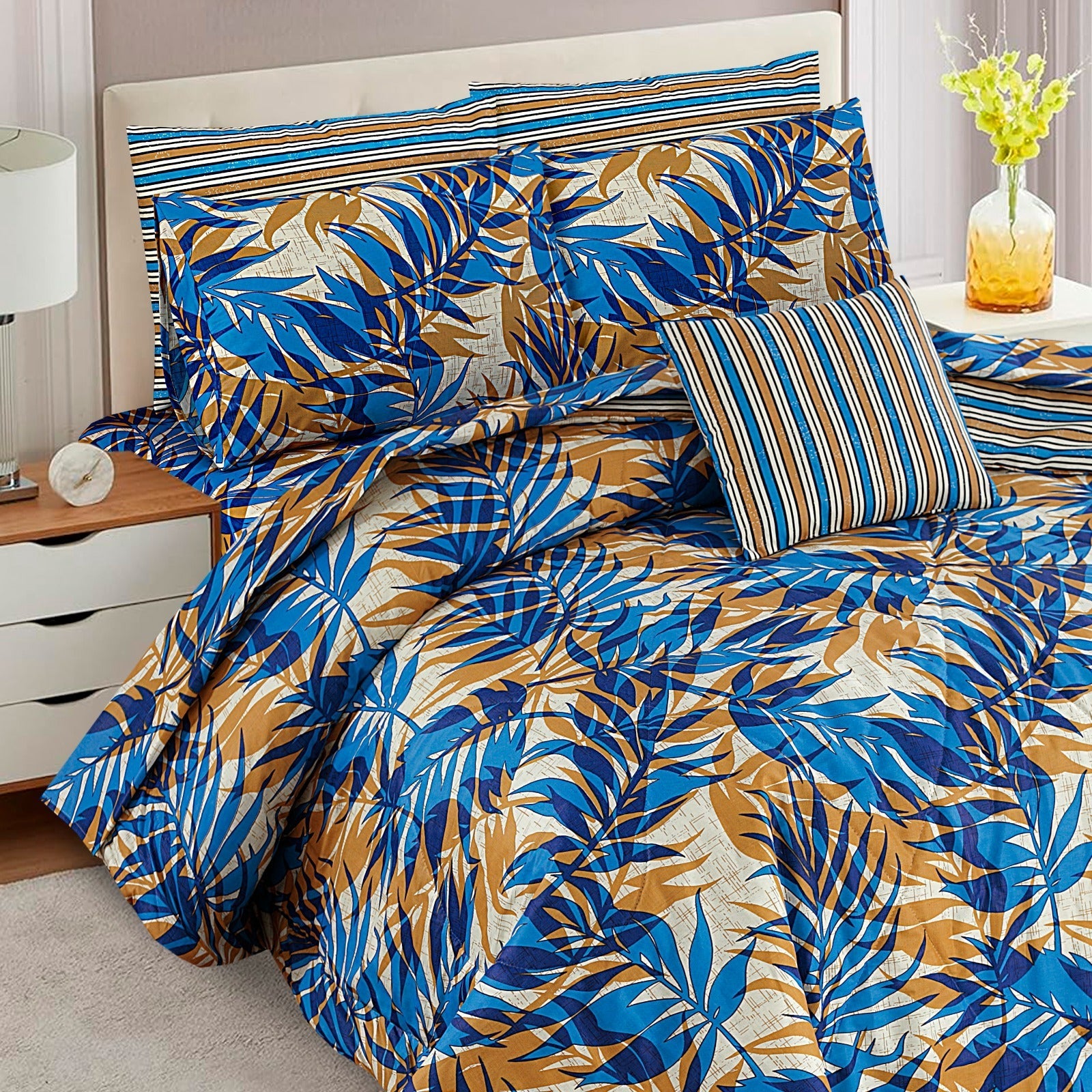7 Pcs Comforter Set King Size Design KCC 69